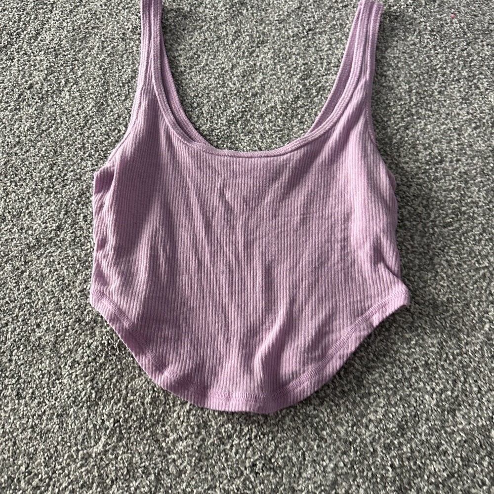 Urban Outfitters Mauve Ribbed Crop Top